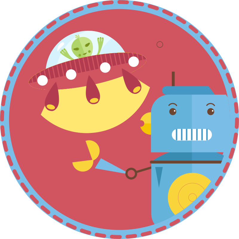 Submarine Robot Play kids vinyl rug - TenStickers