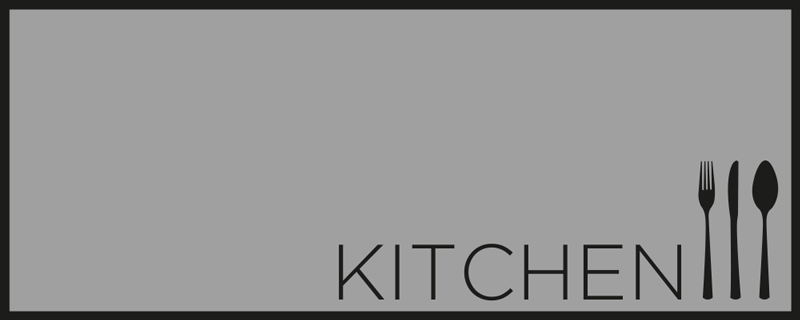 Grey Kitchen Text vinyl rug - TenStickers