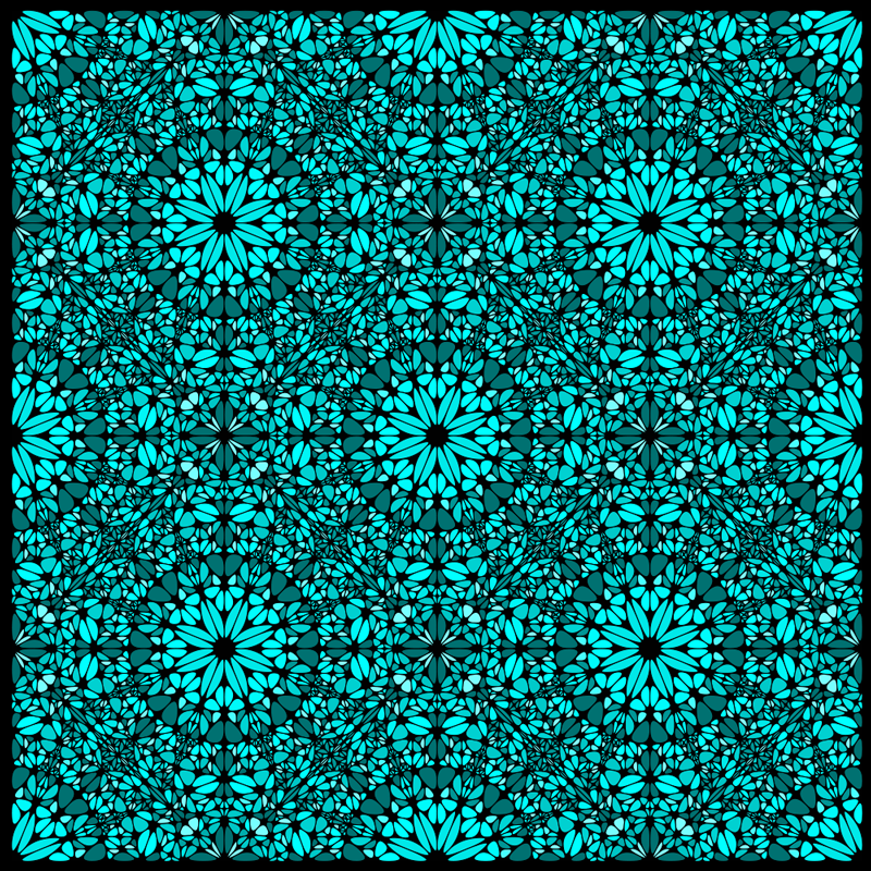 Detailed teal mosaic florals tile kitchen vinyl rug - TenStickers
