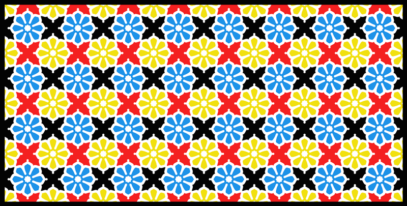 Mosaic vinyl rug colorful mosaic design - TenStickers