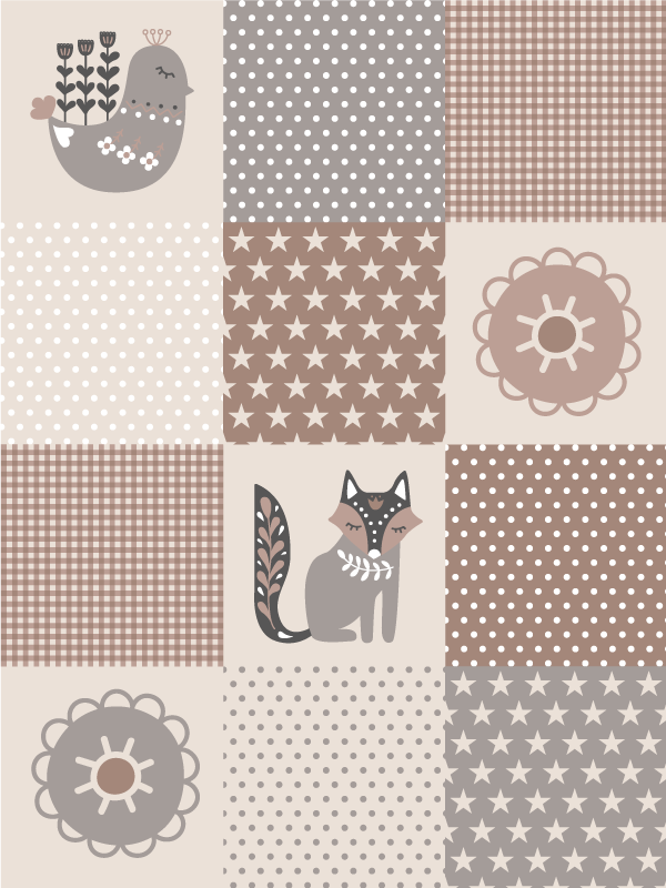 Patchwork Playtime vinyl rug - TenStickers