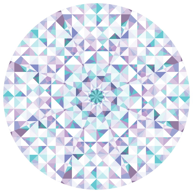 Geometric vinyl rug in geometric kaleidoscope design - TenStickers