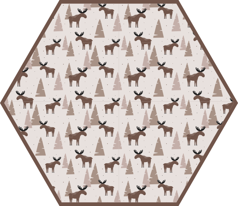 Nordic nature and fauna kids vinyl rug - TenStickers