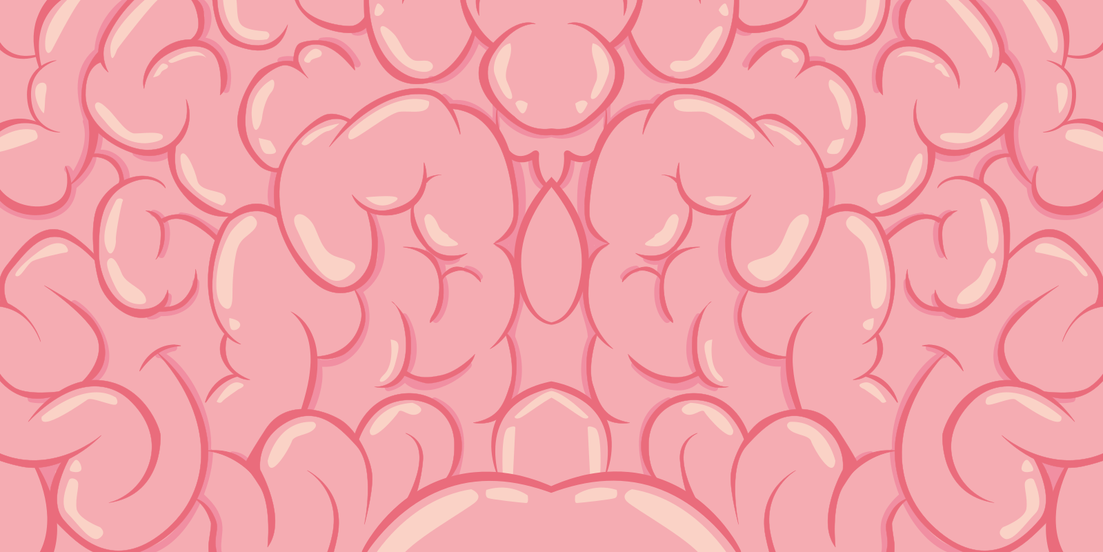 pink brain inside modern rug - TenStickers