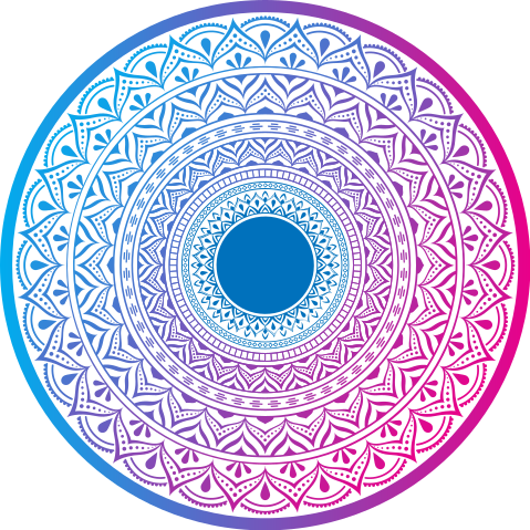 Purple and Blue Circle mandala vinyl rug - TenStickers