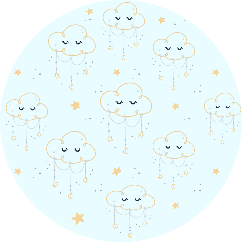 Dreamy Cloudscape nursery vinyl rug - TenStickers