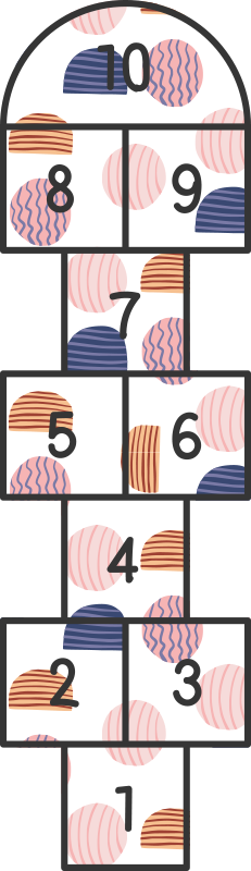 Circular Hopscotch game vinyl rug - TenStickers