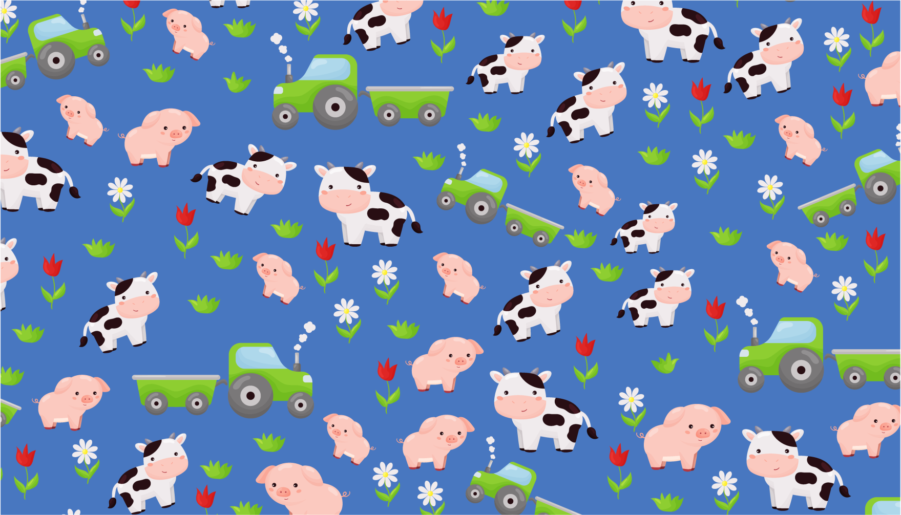 Playful Farmyard vinyl rug - TenStickers