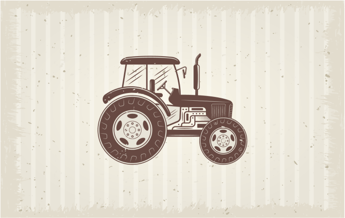 Vintage farm tractor vintage vinyl rug - TenStickers