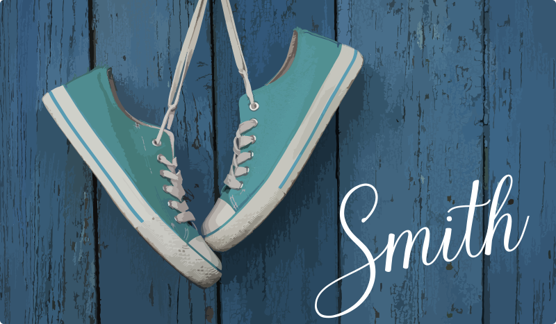 Sneakers Personalization textured vinyl rug - TenStickers