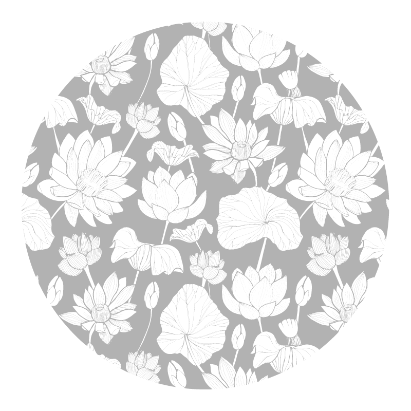 Floral Monochrome flower vinyl rug - TenStickers