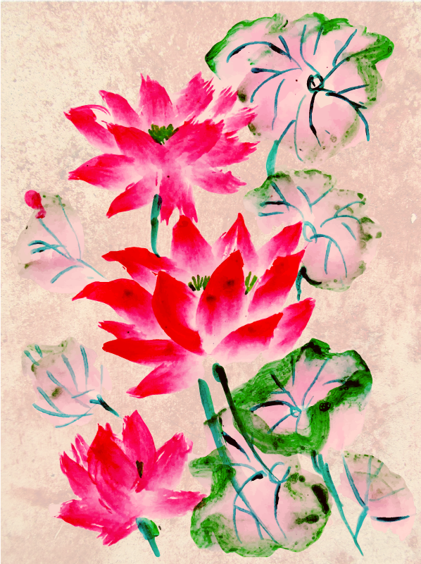Elegant Floral Blooms flower vinyl rug - TenStickers