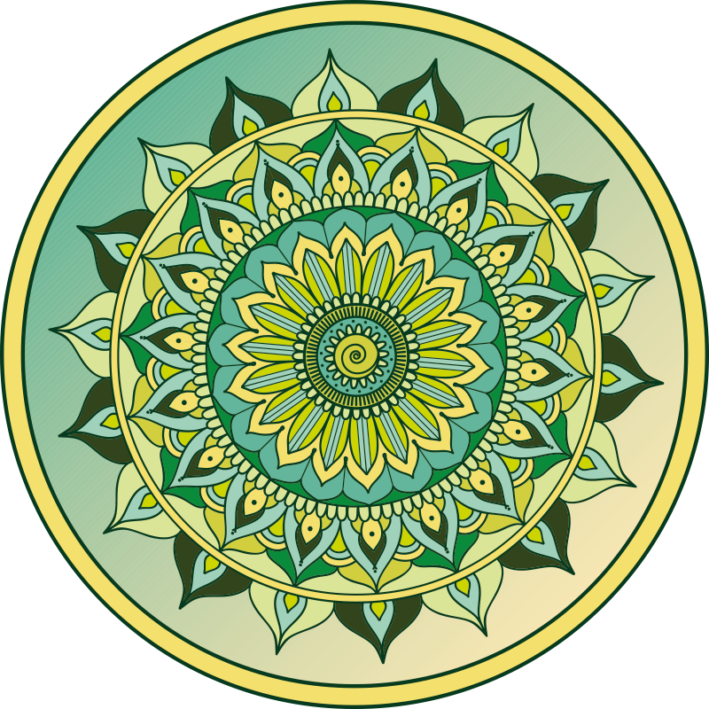 Mandala vinyl rug in lively mandala design - TenStickers
