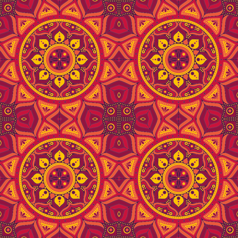 Bright colour mandala mandala vinyl rug - TenStickers