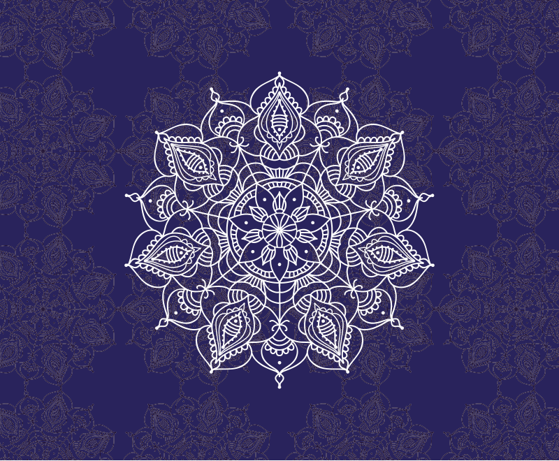 Intricate floral design mandala vinyl rug - TenStickers