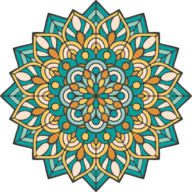 Mandala green and orange mandala vinyl rug - TenStickers