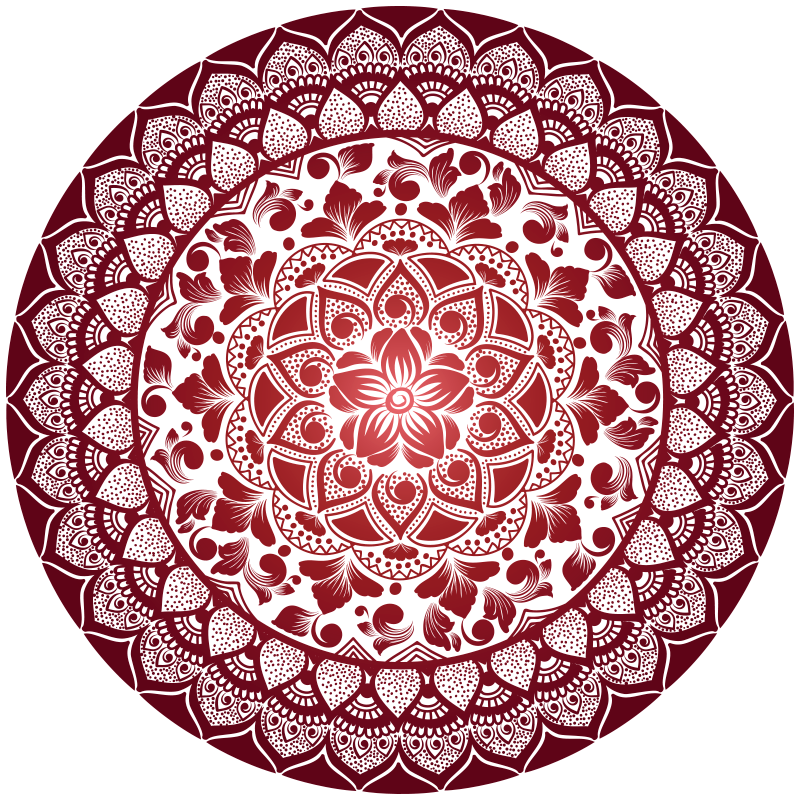 Circular oriental lace mandala vinyl rug - TenStickers
