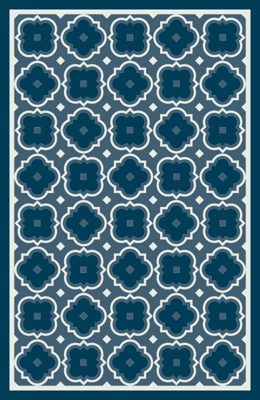 Blue mosaic pattern mosaic floor tiles - TenStickers