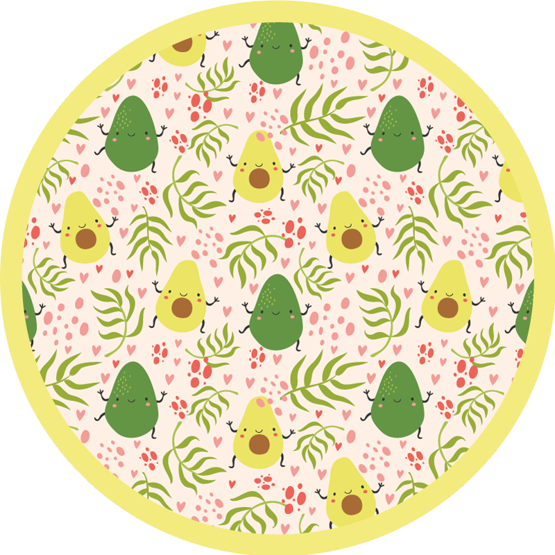 Avocado Fun Pattern vinyl rug - TenStickers