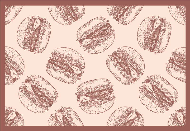 Burger Illustrations animal vinyl rug - TenStickers
