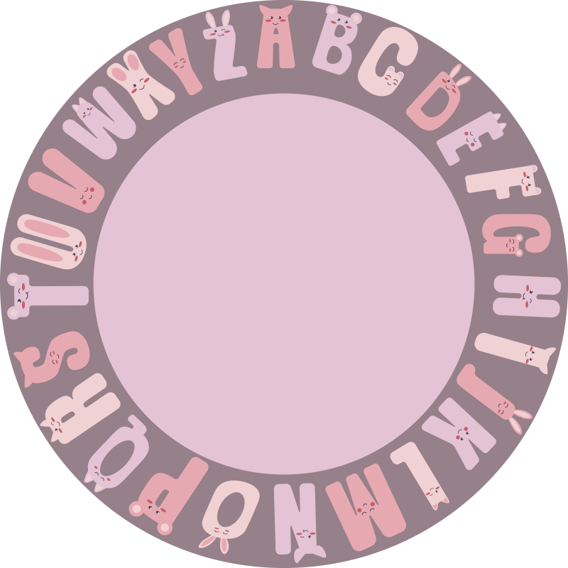 Alphabet vinyl rug educational circle - TenStickers