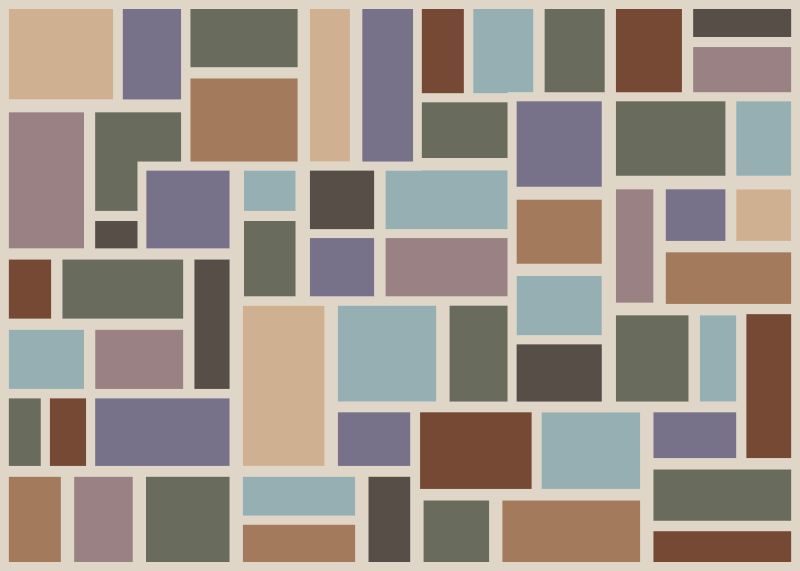 Cubist Mosaic geometric vinyl rug - TenStickers