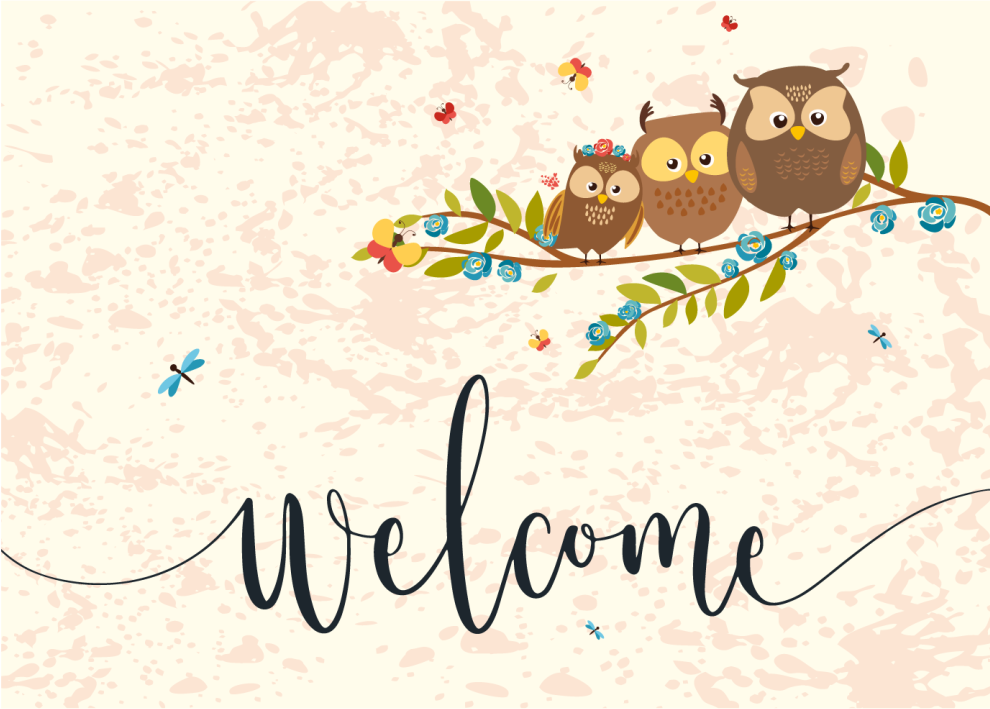 Welcoming Owls Graphic animal vinyl rug - TenStickers