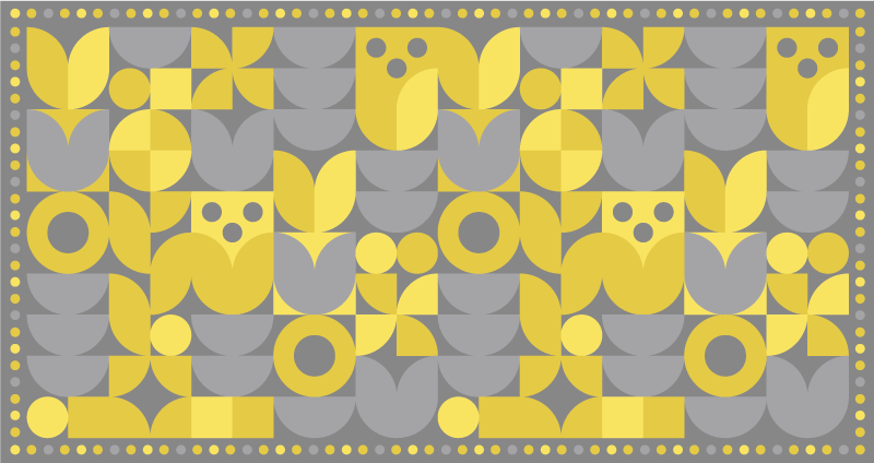 Yellow geometric vinyl rug - TenStickers