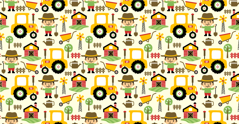 Kids vinyl rug with farm animal design - TenStickers