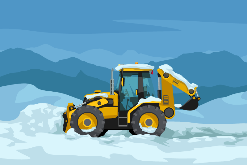 Construction Excavator kids vinyl rug - TenStickers