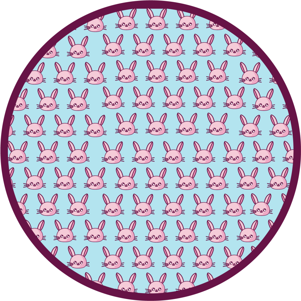 Anime Rabbit Pattern animal vinyl rug - TenStickers