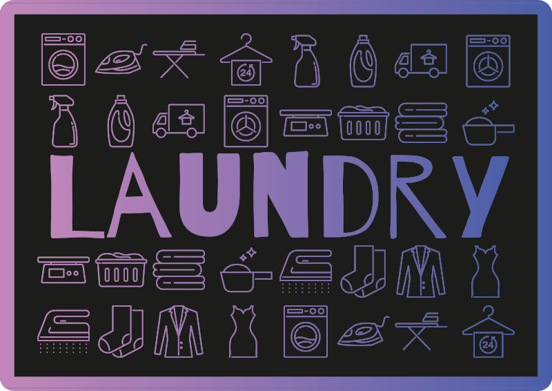 Laundry clean symbols custom rug - TenStickers