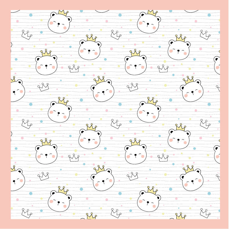 Polka dot crown kids vinyl rug - TenStickers