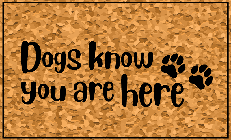 Dogs Welcome Visitors custom vinyl rug - TenStickers
