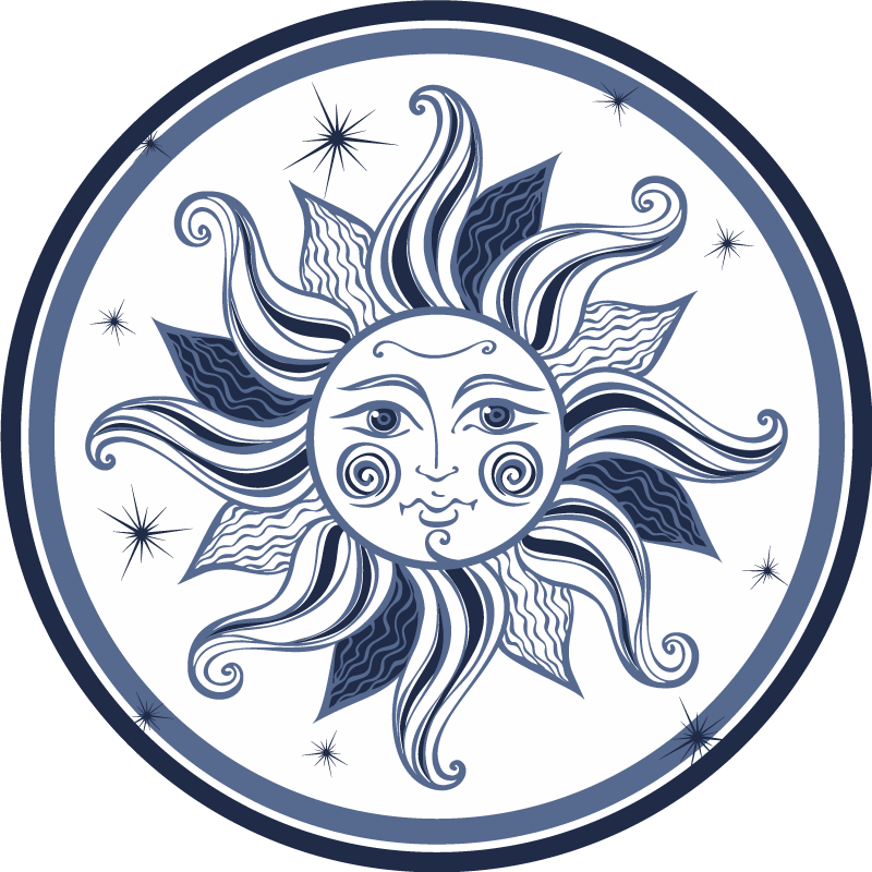 Celestial Sun Pattern teenager vinyl rug - TenStickers