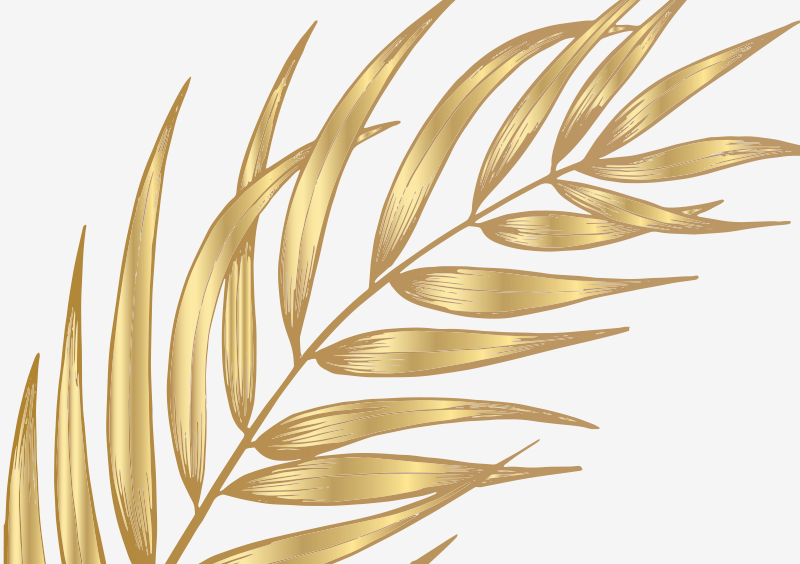 Golden Foliage Pattern flower vinyl rug - TenStickers