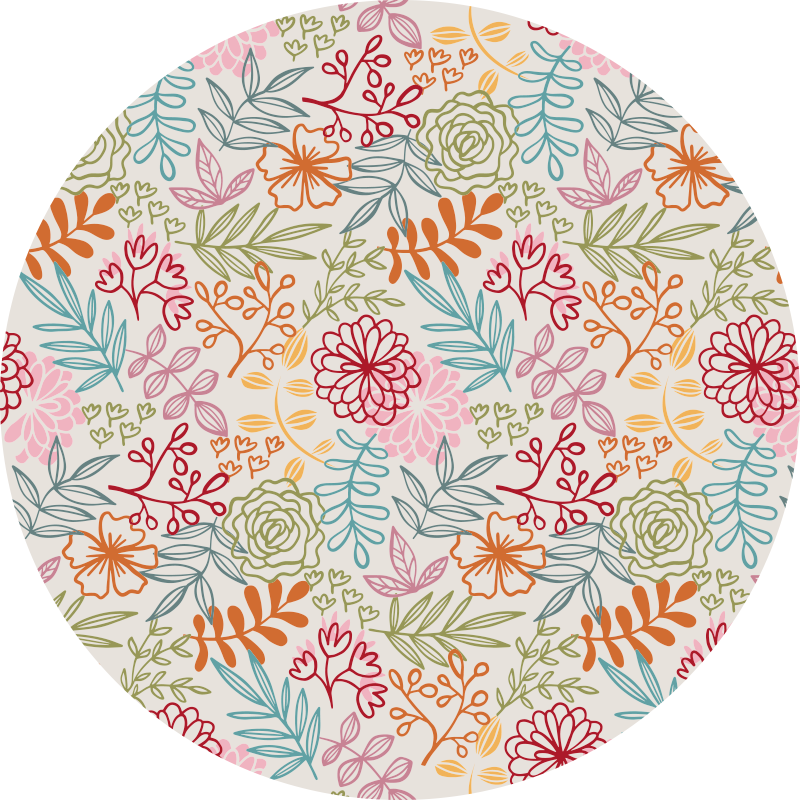 Floral Pastel Palette flower vinyl rug - TenStickers