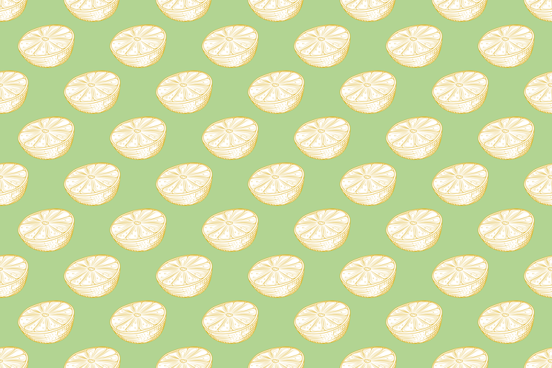 Hand drawn lemon citrus kitchen floor tiles - TenStickers