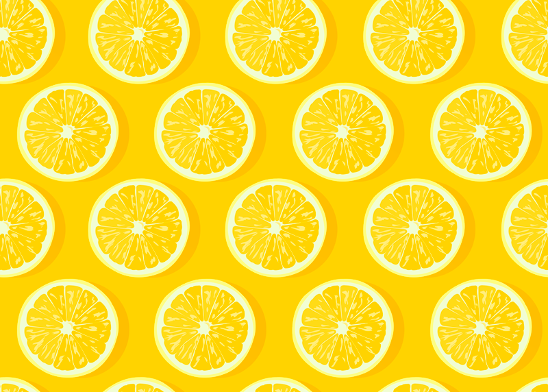 Lemon slices motif kitchen vinyl rug - TenStickers