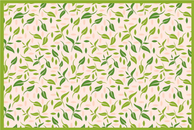 Nordic leaves pattern nordic vinyl rug - TenStickers