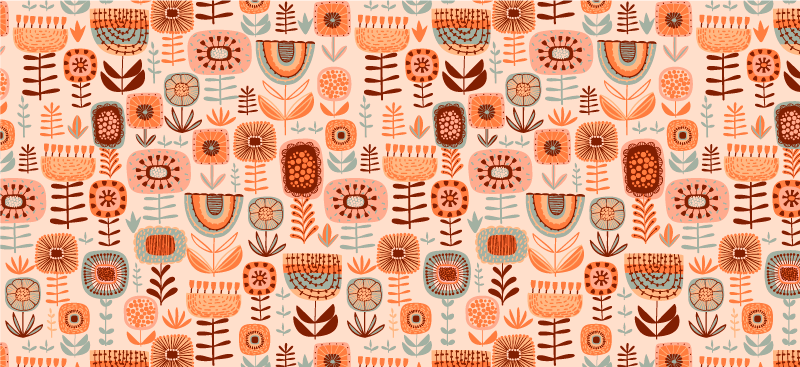 Nordic flora and fauna nordic vinyl rug - TenStickers