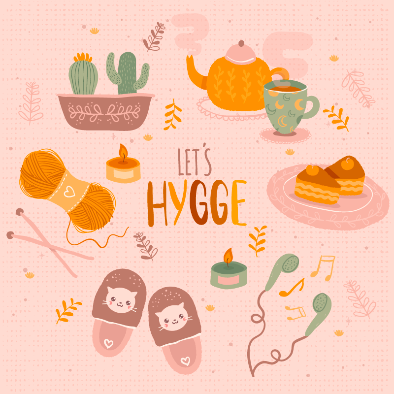 Let's hygge cozy design teenager vinyl rug - TenStickers