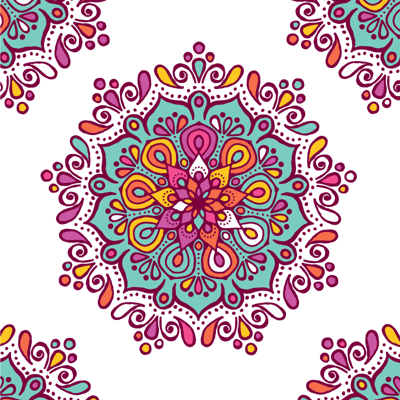 Mandala for kitchen kitchen floor tiles - TenStickers