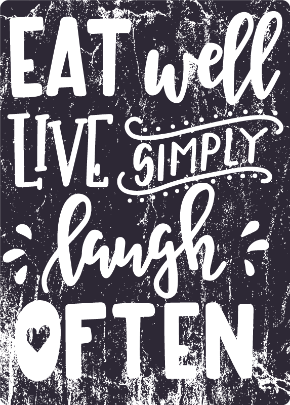 Eat well and laugh often kitchen vinyl rug - TenStickers