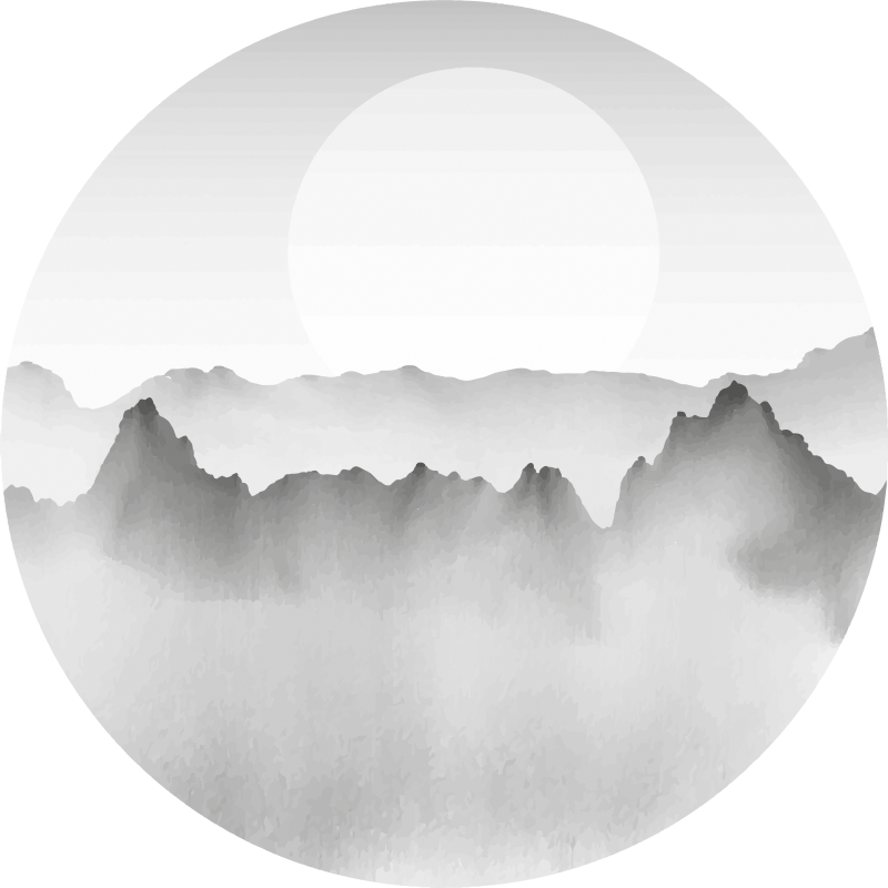 Mountain foggy landscape nature vinyl rug - TenStickers