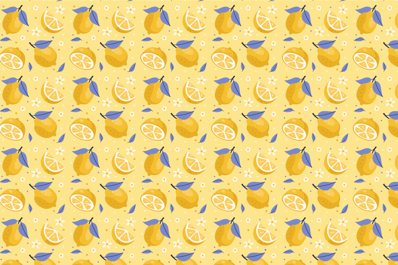 Tropical pattern with lemons kitchen floor - TenStickers