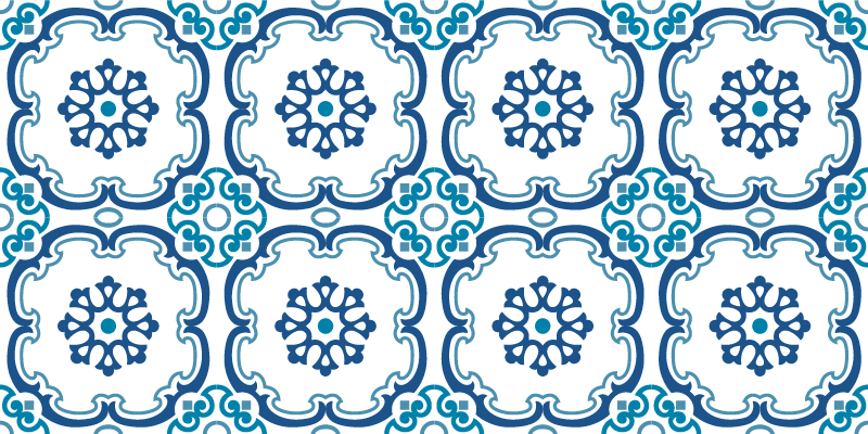 Portuguese tile pattern kitchen vinyl rug - TenStickers