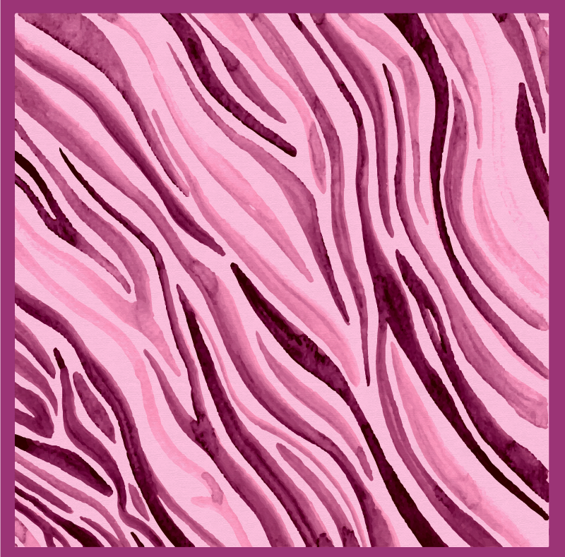 Pink Watercolour Zebra animal print vinyl rug - TenStickers