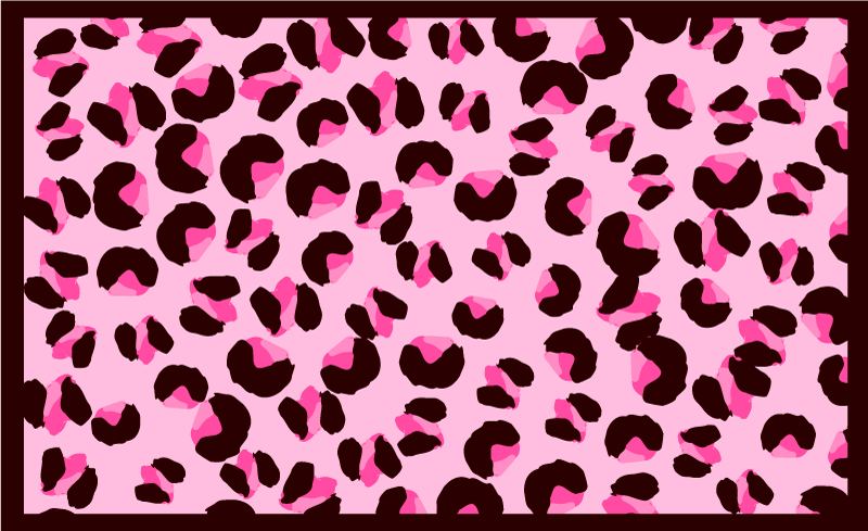 Bright Pink Leopard  animal print vinyl rug - TenStickers