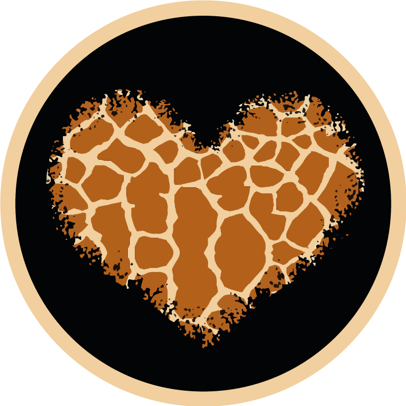 Giraffe Print heart animal print vinyl rug - TenStickers